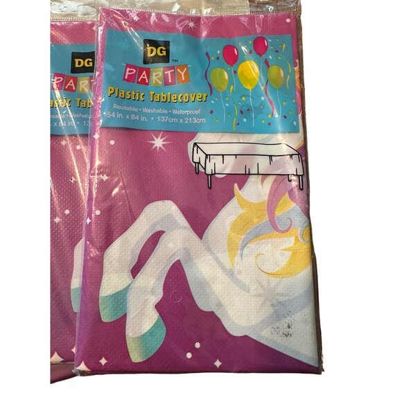 Unicorn Plastic 54” x 84” Tablecloth Set of‎ 7 Reusable, Washable, Waterproof - Picture 2 of 4